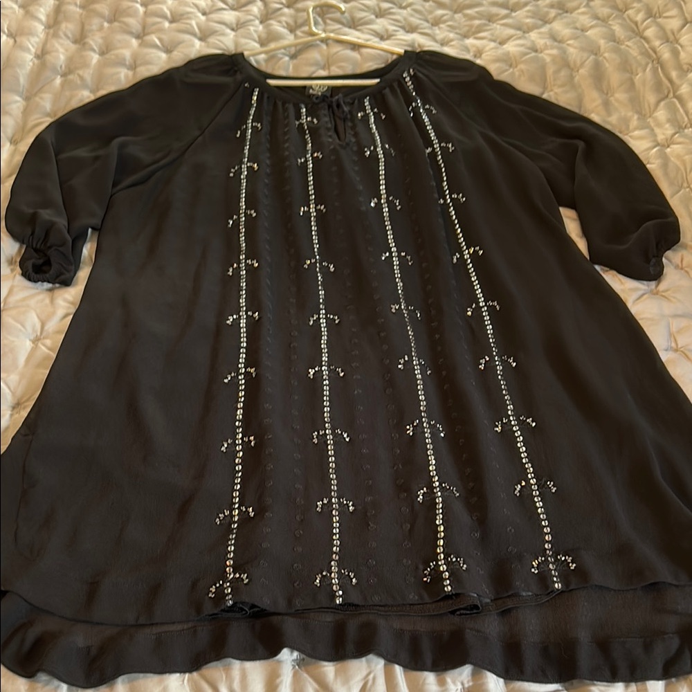Bobeau Elegant Black Beaded Women's Dress